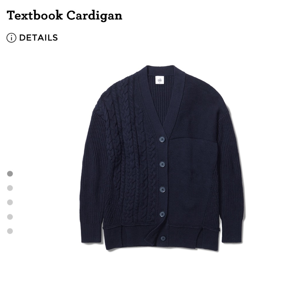 Cabi Textbook Navy Cable Knit Cardigan Sweater